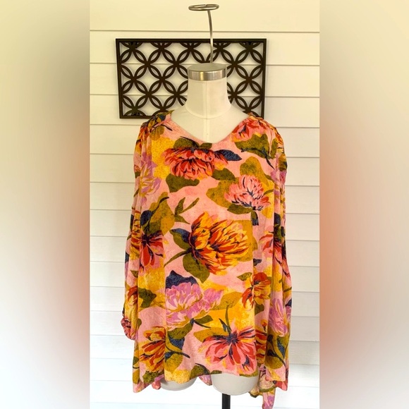 Terra & Sky Tops - Women’s Terra & Sky long sleeve Boho Floral Blouse size 4XL Casual New With Tags